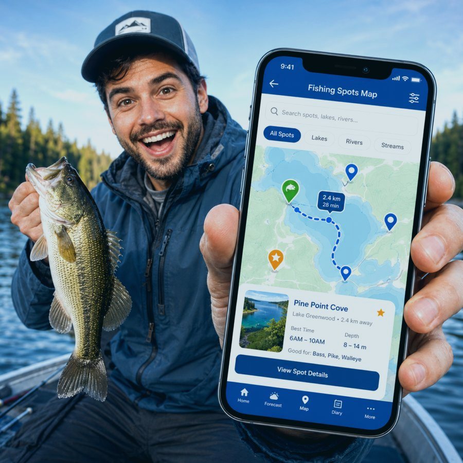 Fishing reports and local notes inside mobile app